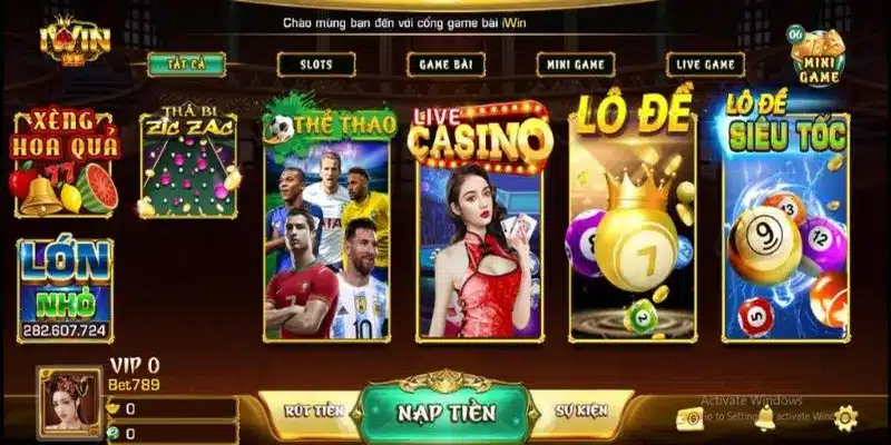 Hệ thống trò chơi của cổng game iwin